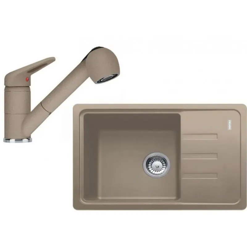 Letzte Chance Franke SET G118 Granit Waschbecken BSG 611-62 Kaschmir, FC 9547.424 Kaschmir, 114.0510.435