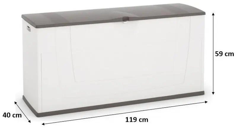 KIS KARISMA 200L Kunststoffbox 119x40x59cm weiß/grau Mega-Angebot