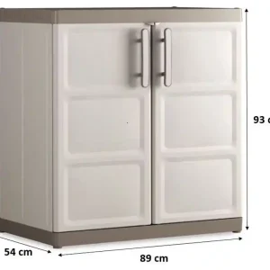Geprüft KIS EXCELLENCE XL NIEDRIG Kunststoffschrank 89x54x93cm Sand