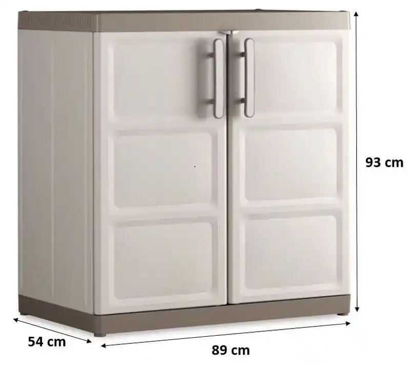 Geprüft KIS EXCELLENCE XL NIEDRIG Kunststoffschrank 89x54x93cm Sand