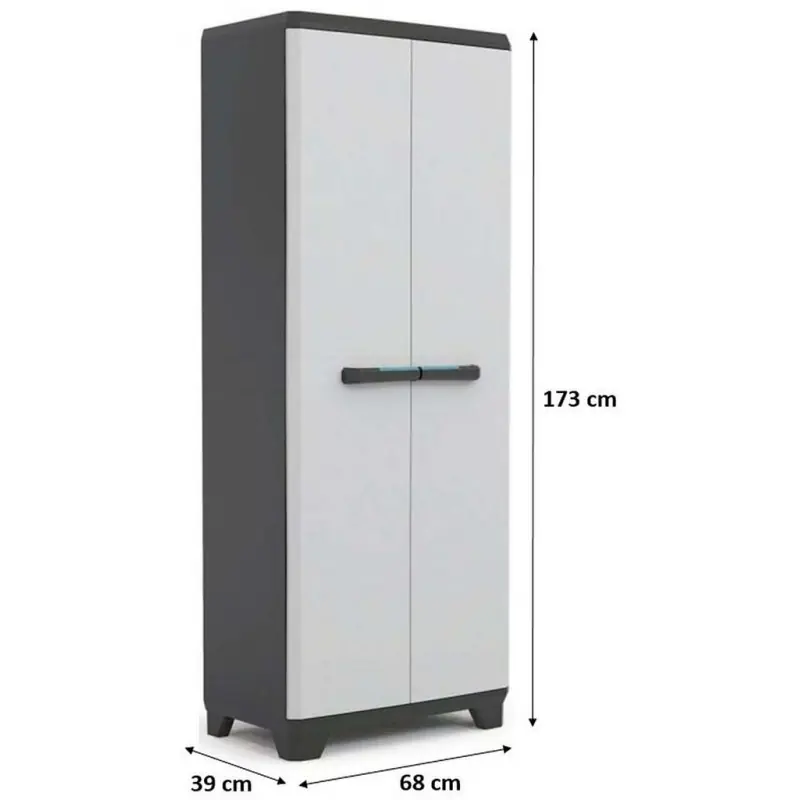 Preis Gesenkt KIS LINEAR HOCH Kunststoffschrank 68x39x173cm grau/schwarz 9713000
