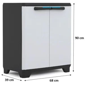 Rabatt KIS LINEAR NIEDRIG Kunststoffschrank 68x39x90cm grau/schwarz 9725000