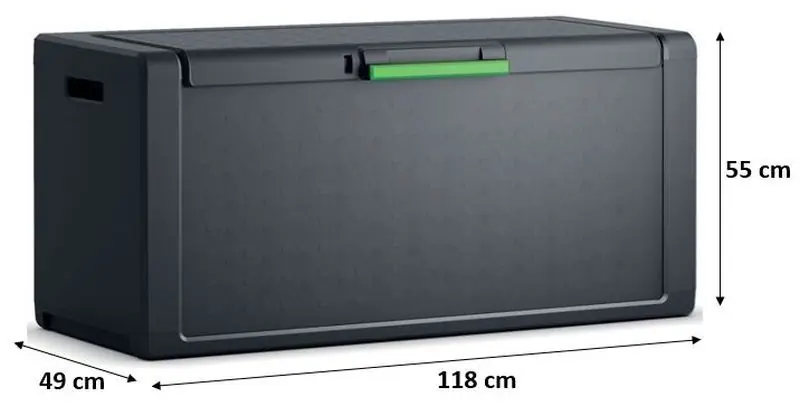Rabatt KIS MOBY CHEST 300L Aufbewahrungsbox 118x49x55cm dunkelgrau