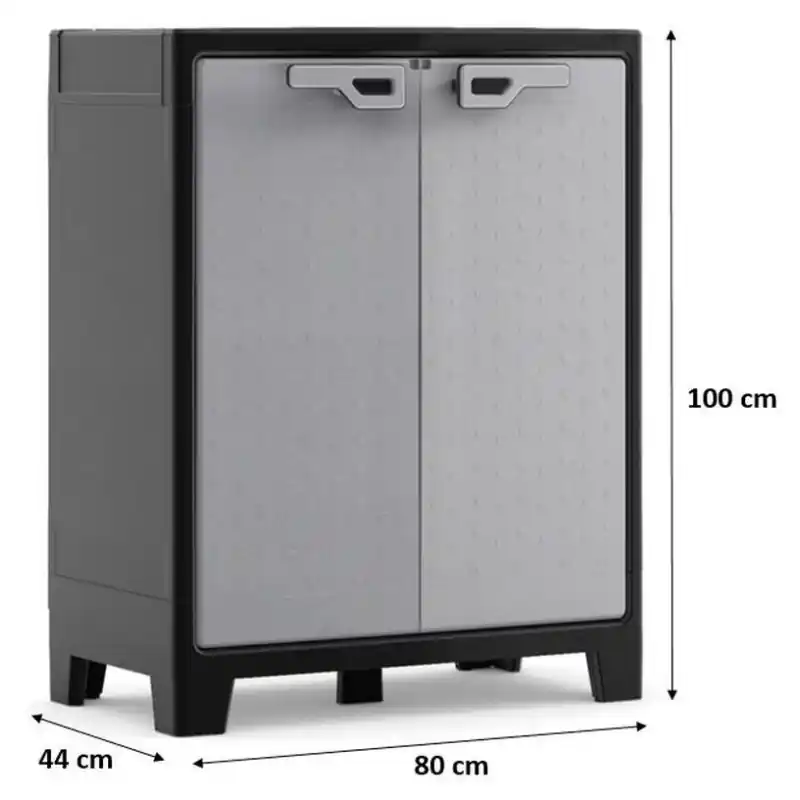 KIS TITAN NIEDRIG Kunststoffbox 80x44x100cm grau/schwarz Nur Heute