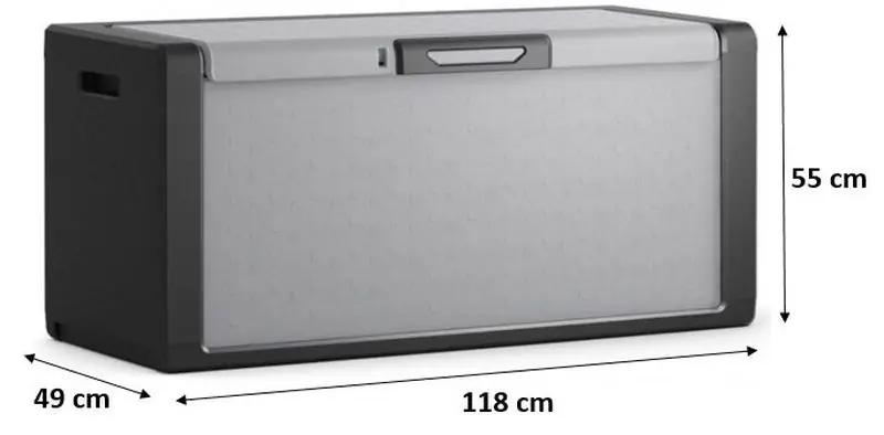 Zertifiziert KIS TITAN CHEST 300L Aufbewahrungsbox 118x49x55cm grau/schwarz