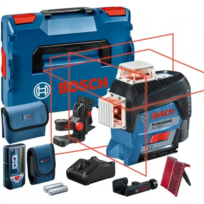 BOSCH GLL 3-80 C Linienlaser + LR 7 Laser-Empfänger + BM 1 Universalhalterung 0601063R05 Letzte Chance
