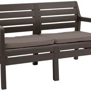 Solange Der Vorrat Reicht ALLIBERT DELANO Garten-Bank 124 x 65 x 77cm, braun/beige 17205384