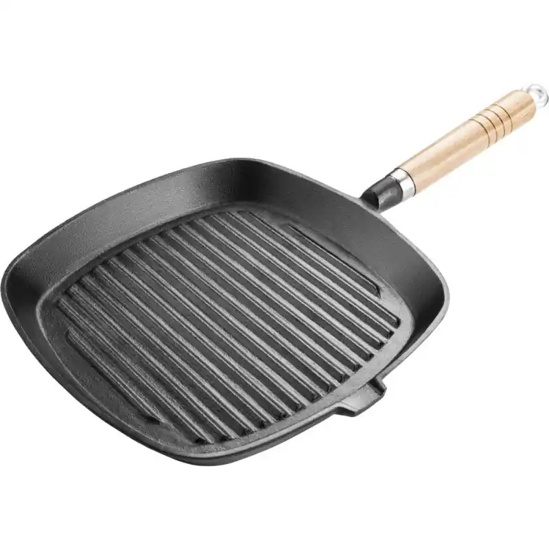 LAMART Grillpfanne Stielpfanne Bratpfanne Gusseisen 24x24cm LT1063 Knallerangebot