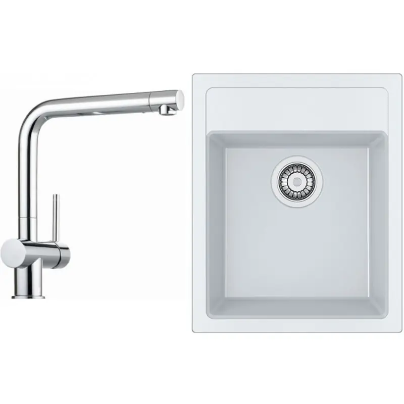 Franke SET T50 Tectonit Spüle SID 610-40 weiß + Armatur Samoa chrom Bestpreis