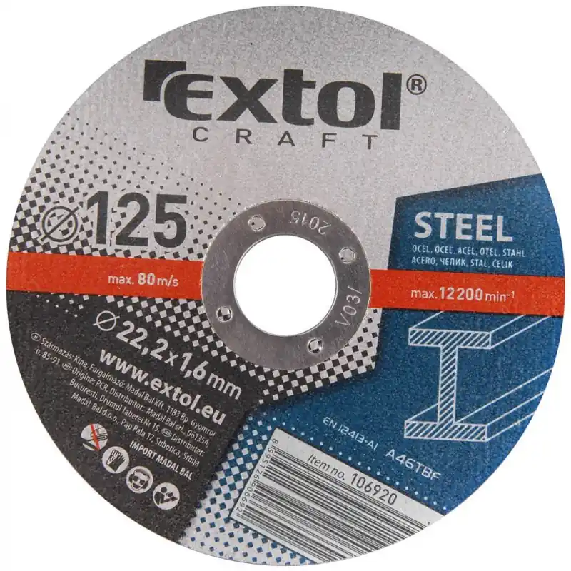 Zertifiziert Extol Craft Trennscheiben für Metalle, 5 Stück 106920