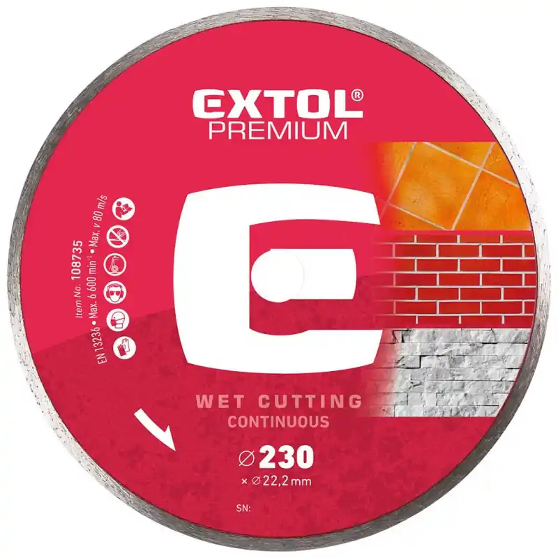 Echt EXTOL PREMIUM Segment-Diamantschneidscheibe - trockenes Schneiden, 150x22,2mm 108713