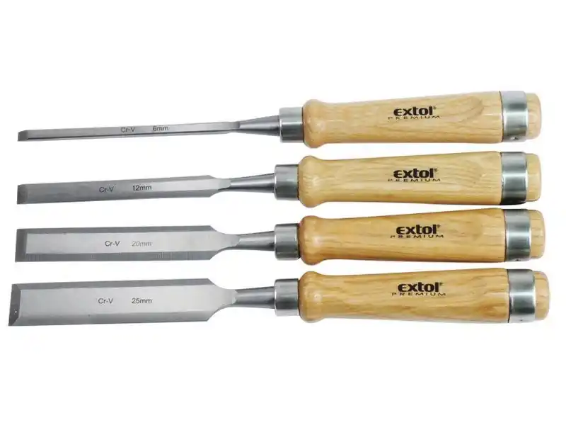 Extol Premium Beitel mit hochwertigem Buchengriff, Set 4 Stück, 8812420 Knallerangebot