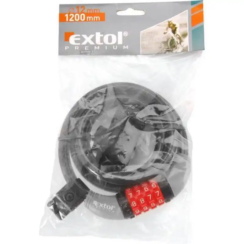 Sonderaktion Extol Premium Fahrradschloss - Stahlseil, Schloss mit Zahlencode, 8857824