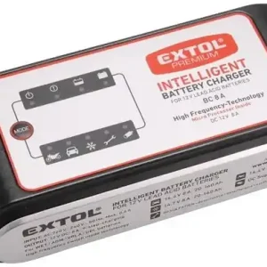 Top-Preis Extol Ladegerät, 9 Ladestufen, mikroprozessorgesteuert, 12 V, 8 A, Dauererhaltungs 8897301