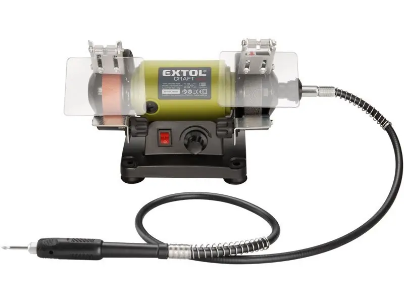 EXTOL CRAFT Tischschleifmaschine mit zwei Scheiben und Geradschleifer 120 W 410112 Ausverkauf