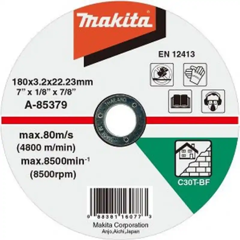 Makita A-85379 Trennscheibe 180x3x22mm Stein (1 Stück) Highlight