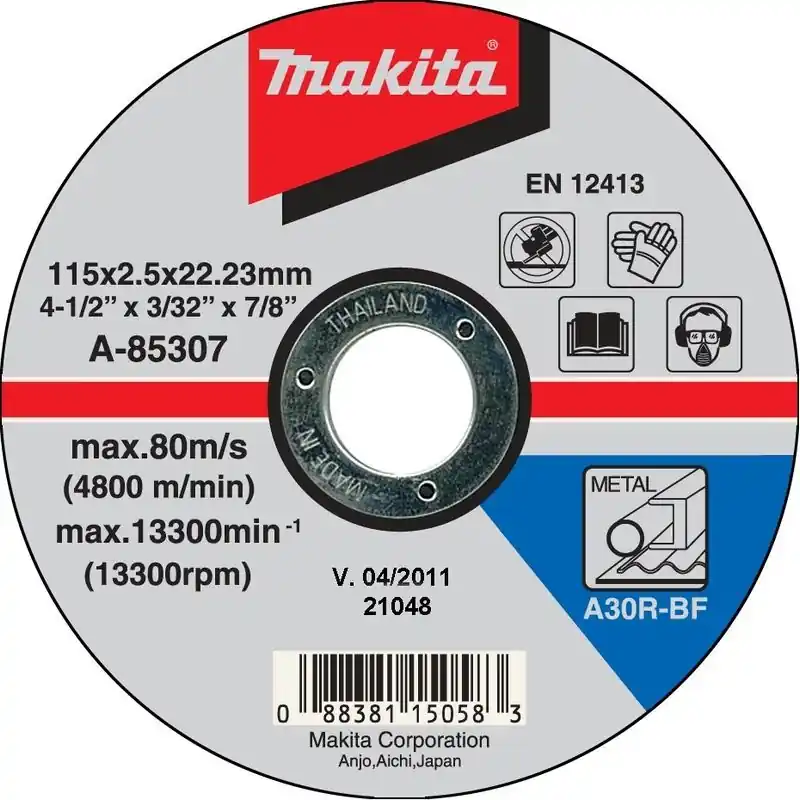 Makita A-85307 Trennscheibe 115x2,5x22mm Stahl (1 Stück) Geprüft