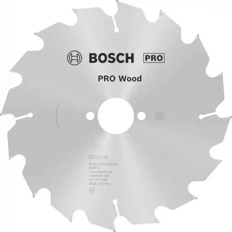 BOSCH PRO Wood Kreissägeblatt, 190 x 30 x 2,0 mm, 16, 2608641184 Must-Have