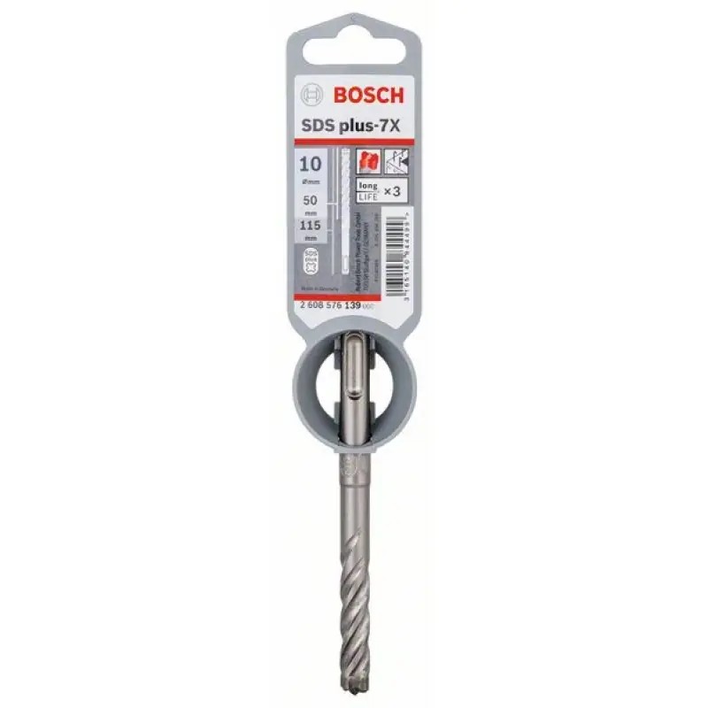 Preisreduziert BOSCH Hammerbohrer SDS-plus-7X, 10 x 50 x 115 mm 2608576139
