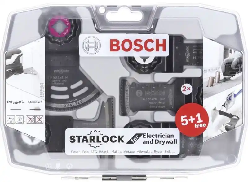 Neu Im Sortiment BOSCH Starlock Set Best of Elektriker Trockenbauer 5+1, Sägeblatt-Satz, 2608664622