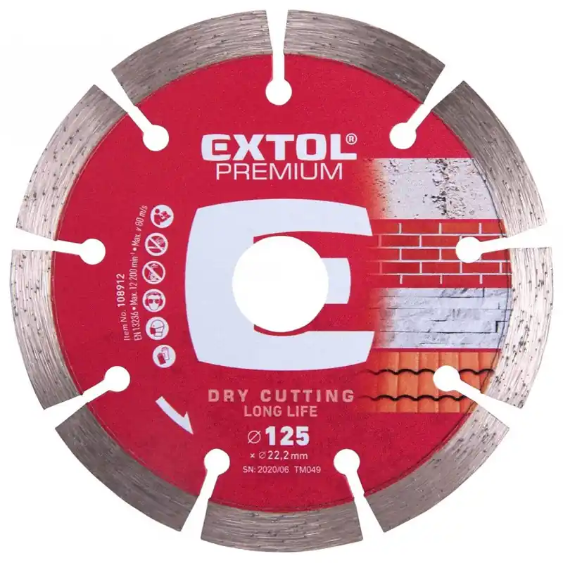 Billig Extol Premium 108912 - Diamanttrennscheibe, Long Life Segment - Trockenschnitt - 125x22,2m