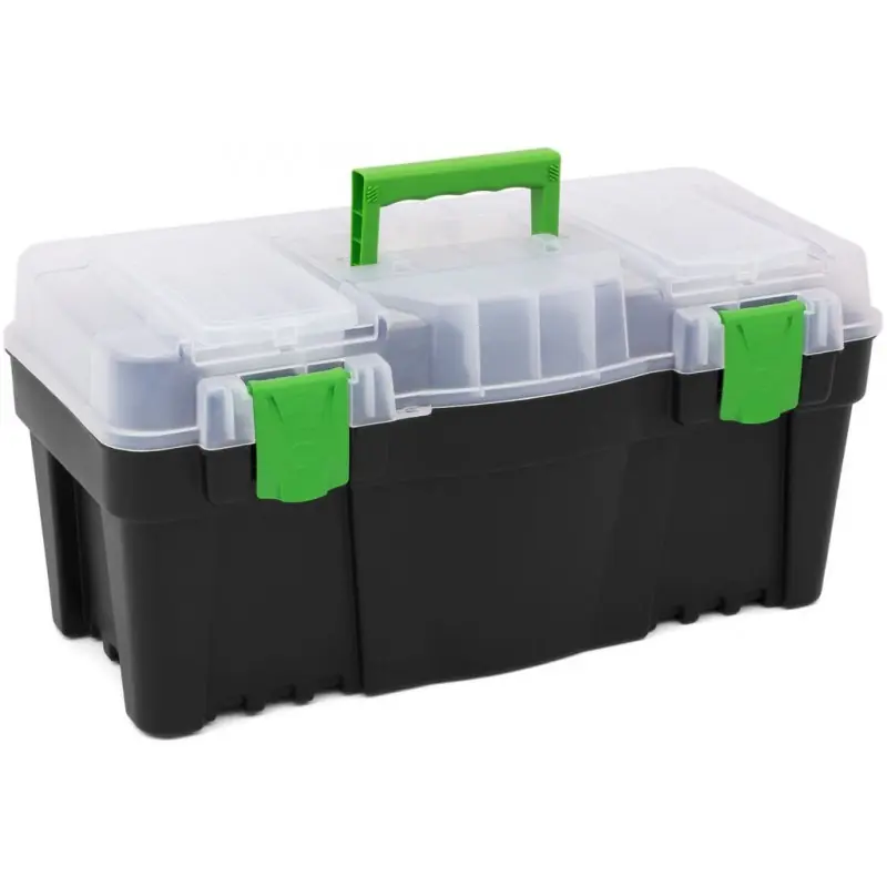 Begrenztes Angebot Prosperplast GREENBOX Werkzeugkoffer aus Kunststoff transparent, 550 x 267 x 270 mm N22G