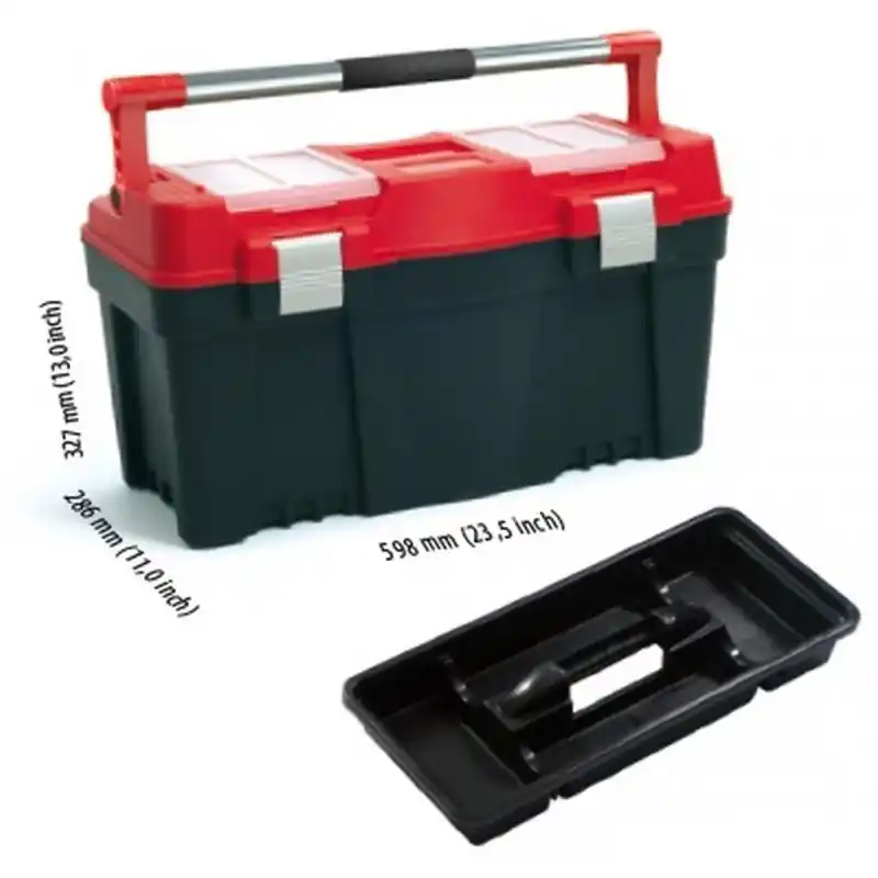 Ausverkauf PROSPERPLAST PRACTIC Werkzeugkoffer aus Kunststoff rot, 598 x 286 x 327 mm N25APFI