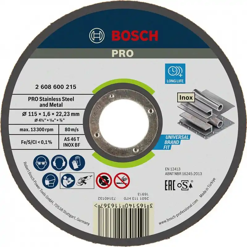 BOSCH PRO Stainless Steel and Metal Trennscheibe, 115 x 1,6 x 22,23 mm, gerade 2608600215 Ausverkauf