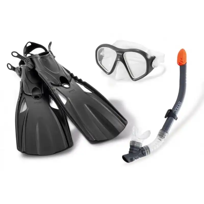 INTEX Taucherset Schwimmflosen, Schnorchel, Brille, ab 14 Jahren 55657 Expressversand