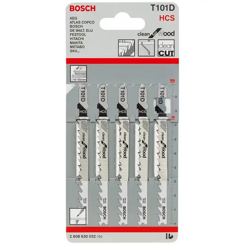 Bosch Accessories Stichsägeblatt T 101 D, Clean for Wood, 5er-Pack 2608630032 Finale Aktion