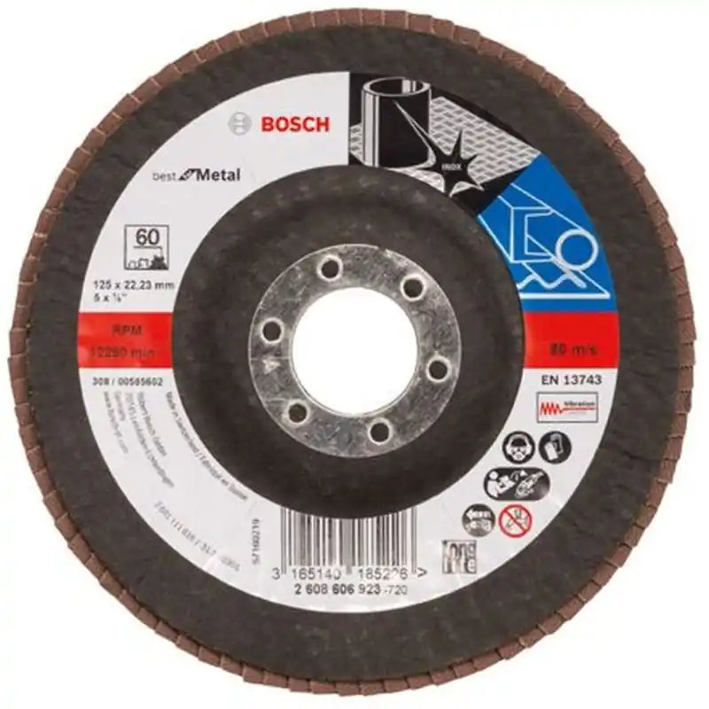 Kracherpreis BOSCH Fächerschleifscheibe X571, Best for Metal, gewinkelt, 125 mm, 22,23 mm 2608606923