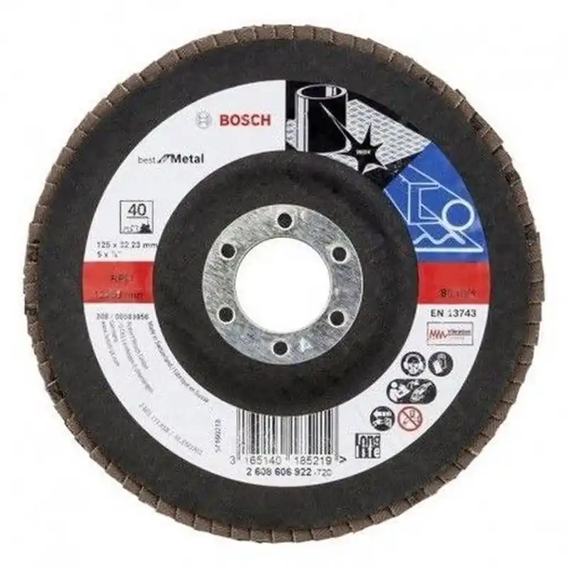 Online Kaufen BOSCH Fächerschleifscheibe X571, Best for Metal, gewinkelt, 125 mm, 22,23 mm 2608607320