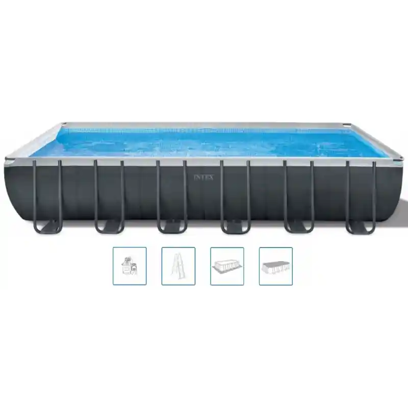 INTEX Ultra XTR Rectangular Frame Pool Set Schwimmbad 732 x 366 x 132 cm 26364GN Finale Aktion