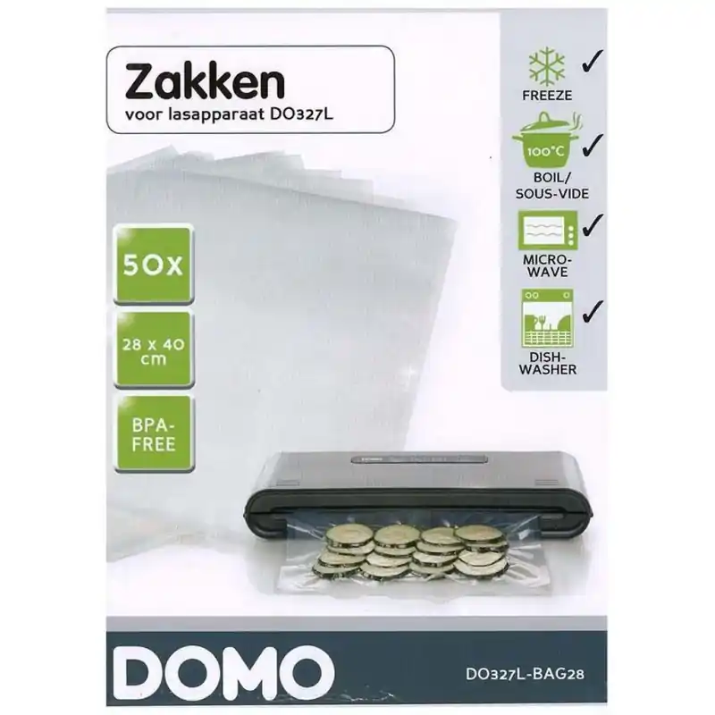 Bestpreis DOMO 50 Stück Vakuumierbeutel für Vakuumierer Folienschweißgeräte, 28 x 40 cm DO327L-BAG28