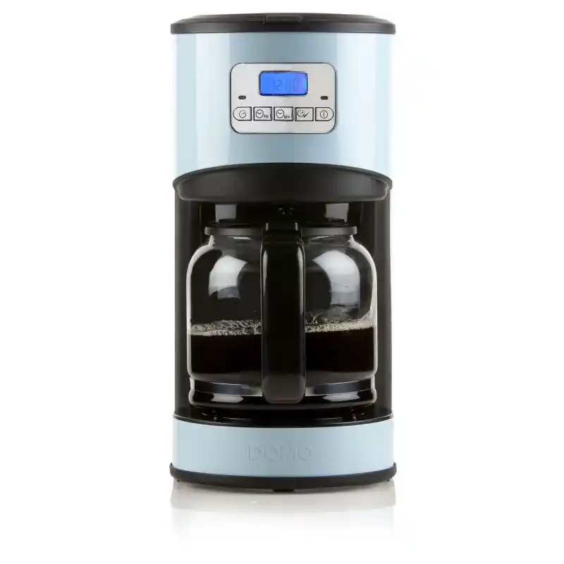 Wochenendangebot DOMO Kaffeemaschine in Blau mit 24-Std. Timer,950W, 1,5 Liter, LCD-Anzeige DO478K