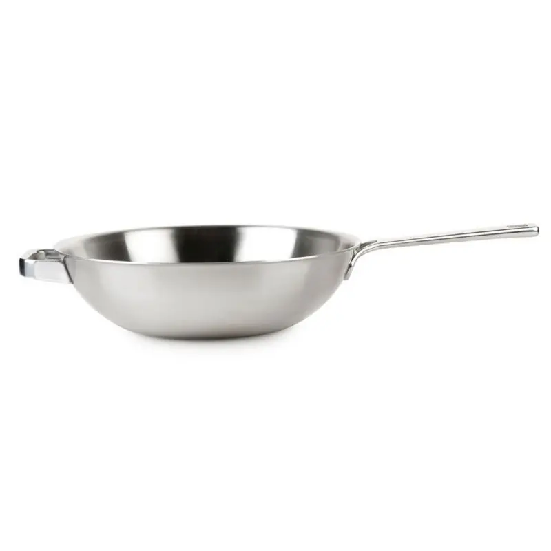 Runder Asia Wok O 30cm aus Edelstahl antihaft mit hohem Rand, Induktion geeignet Preis Gesenkt