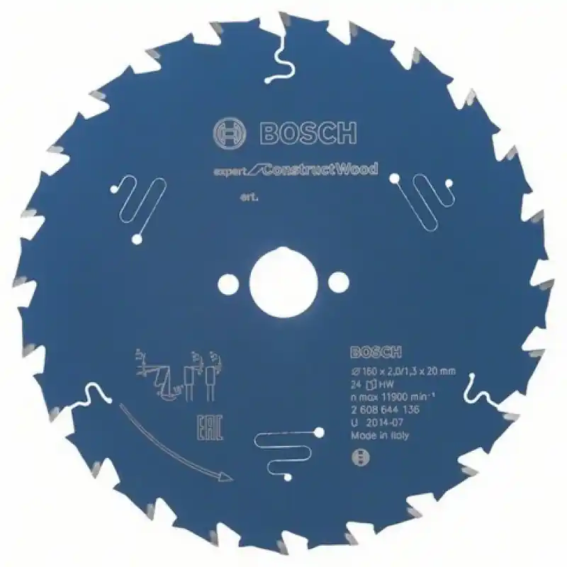 BOSCH Kreissägeblatt Expert for Construct Wood, 160 x 20 x 2,0 mm, 24 2608644136 Finale Aktion