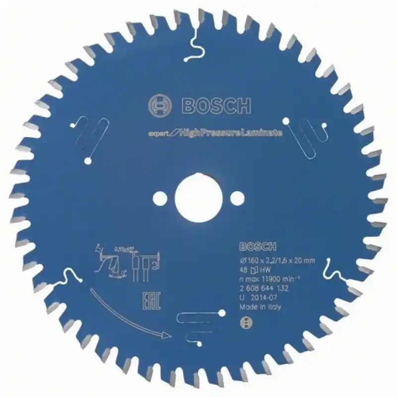 Ausverkauf Bosch Kreissägeblatt Expert for High Pressure Laminate, 160 x 20 x 2,2 mm, 48 2608644132