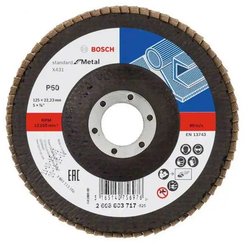 BOSCH Fächerschleifscheibe X431, Standard for Metal, 125 mm, 22,23 mm, 60 2608603717 Top-Seller