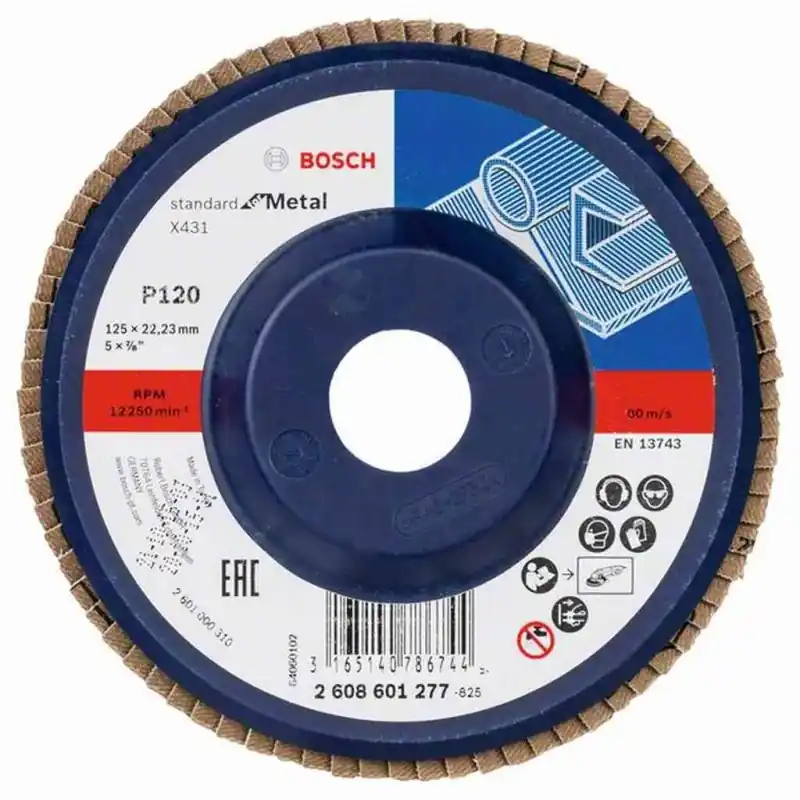 Preisreduziert BOSCH Fächerschleifscheibe X431, Standard for Metal, 125 mm, 22,23 mm, 120 2608601277