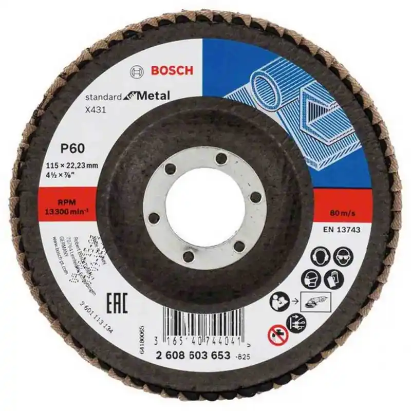 Geprüft BOSCH Fächerschleifscheibe X431, Standard for Metal, 115 mm, 22,23 mm, 60 2608603653