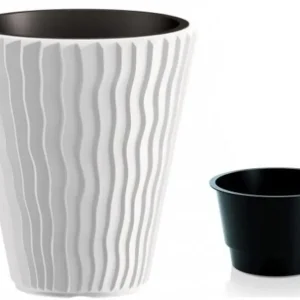 Ausverkauf Prosperplast SANDY Blumentopf 29,7cm, 13l, weiß DBSP300-S449