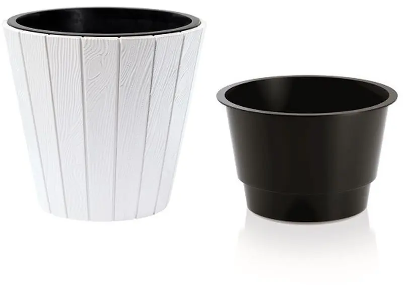 Prosperplast WOODE Blumentopf 29,9x28,1cm, weiß DBWO300-S449 Zertifiziert