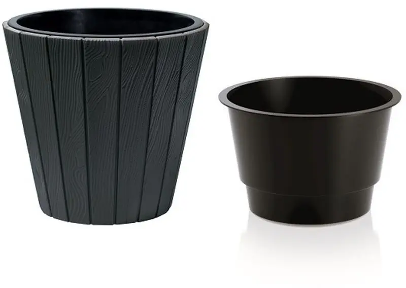 Sonderangebot Prosperplast WOODE Blumentopf 29,9x28,1cm anthrazit DBWO300-S433