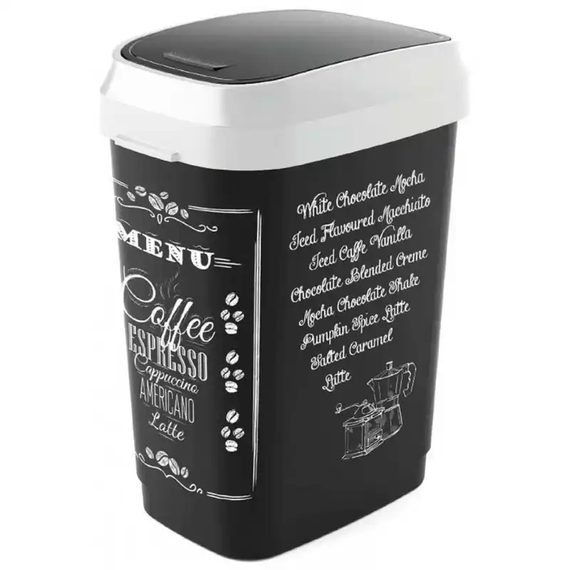 Online Kaufen KIS DUAL SWING BIN STYLE M 25L COFFEE MENU Abfalleimer 26x37x47,5cm