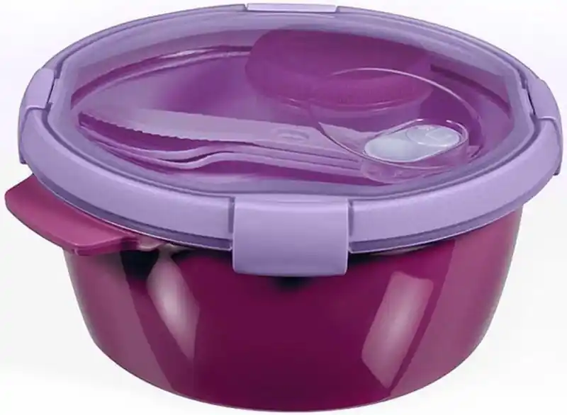 CURVER SMART TO GO 1,6L Lunchbox mit Besteck Zubehör 22x11cm violett 00921-Y34 Nur Für Kurze Zeit