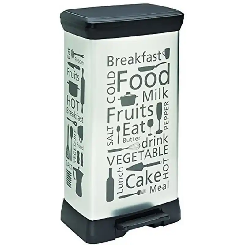 Markenprodukt CURVER DECOBIN 50L KITCHEN Abfallbehälter 39x29x73cm silber 02180-K07