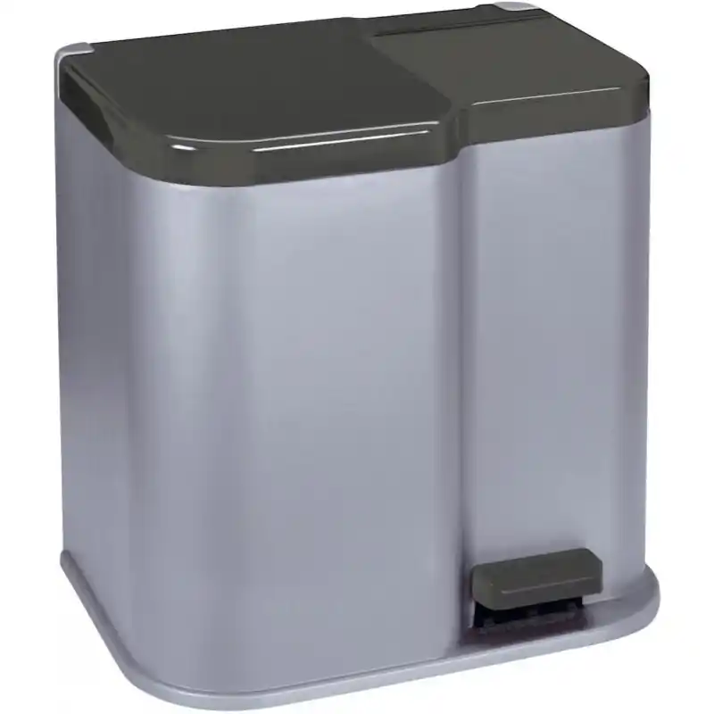 Versand Am Gleichen Tag CURVER DUO 15L+6L Treteimer 40 x 30 x 39,8 cm silber 04027-491
