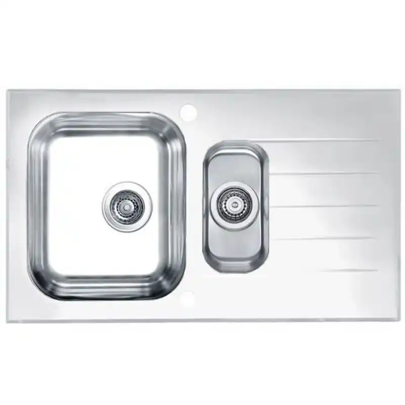 ALVEUS GLASSIX 20 Küchenspüle, 860 x 500 mm, Edelstahl/Glas, weiß 1100016 Top-Preis
