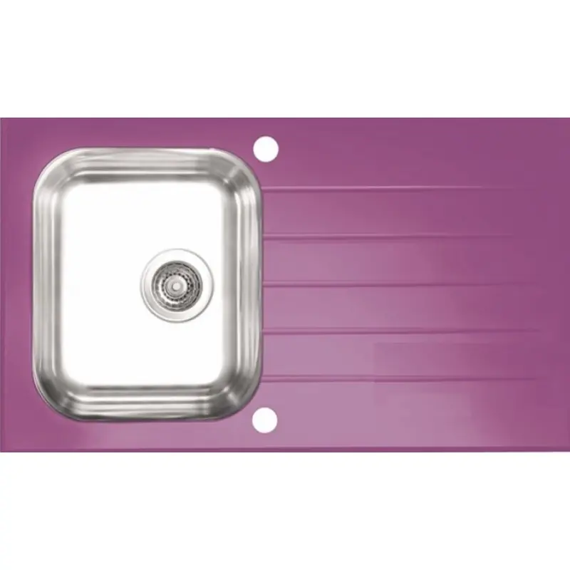 Nur Für Kurze Zeit ALVEUS Glassix 10 Küchenspüle Edelstahl / Glas, 860 x 500 mm, lila